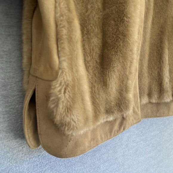 Tissavel France Faux Fur & Suede Coat S/M Luxury Old Money Chic England Vtg 70s - Picture 11 of 14